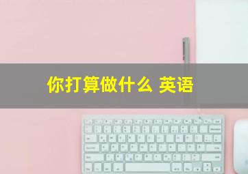 你打算做什么 英语